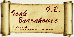 Isak Budraković vizit kartica